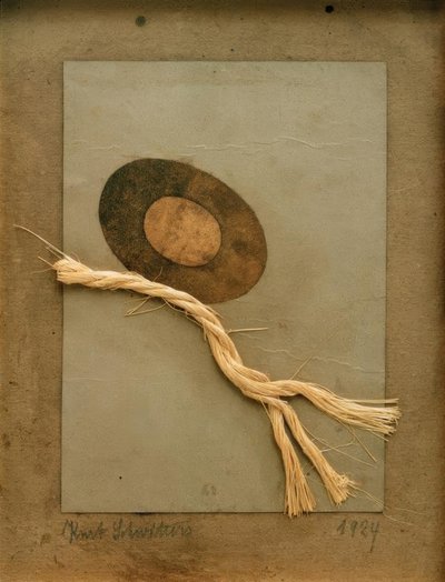 Zonder Titel (Merz-tekening met Arp en Bindgaren) door Kurt Schwitters