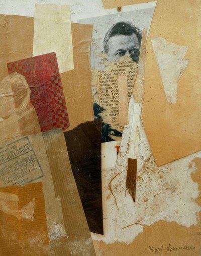 Zonder titel (Met vroeg portret van Kurt Schwitters) door Kurt Schwitters