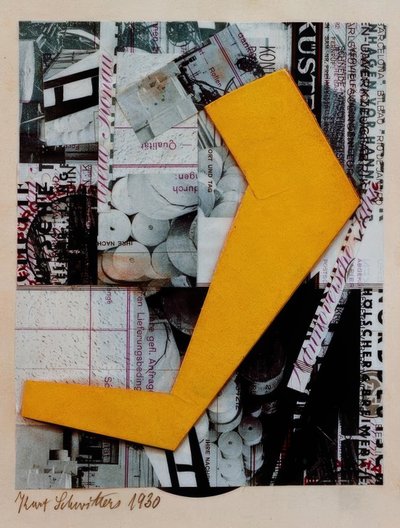 Zonder titel (Met gele vorm) door Kurt Schwitters