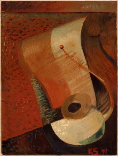 Stilleven met penny door Kurt Schwitters