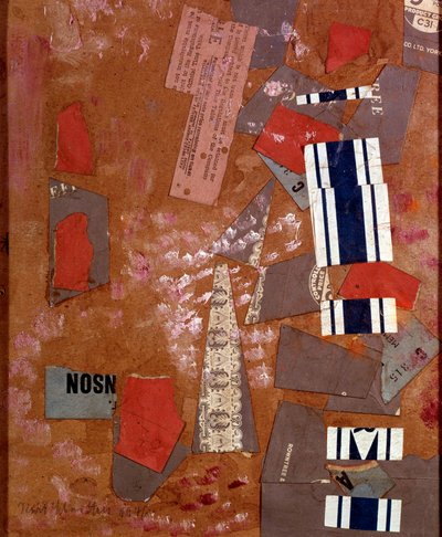 Wit carnaval. Collage door Kurt Schwitters (1887-1948) 1946. Privécollectie door Kurt Schwitters