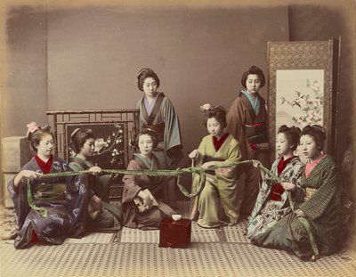 (Konkonchiki) Japans meisjesspel door Kusakabe Kimbei