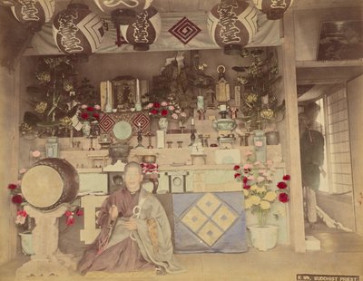 Boeddhistische priester door Kusakabe Kimbei