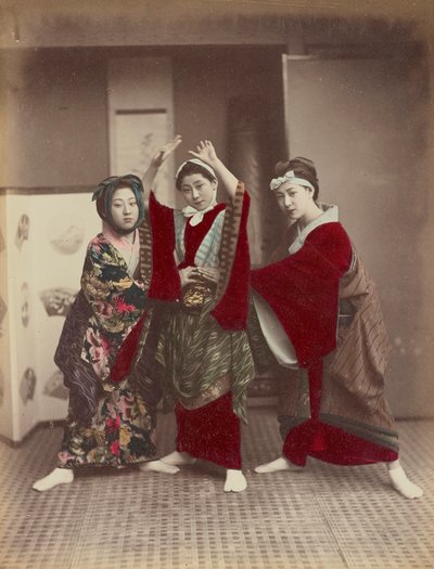 Dansfeest, ca. 1880 door Kusakabe Kimbei