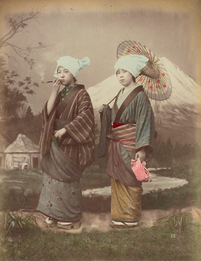 Japanse Reizigers, ca. 1880 door Kusakabe Kimbei