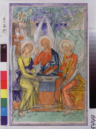 De Heilige Drie-eenheid door Kuzma Sergeevich Petrov Vodkin