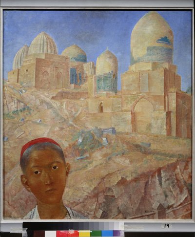 De necropolis Shah I Zinda, Samarkand (Oezbekistan) door Kuzma Sergeevich Petrov Vodkin