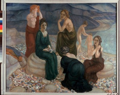 De kust door Kuzma Sergeevich Petrov Vodkin