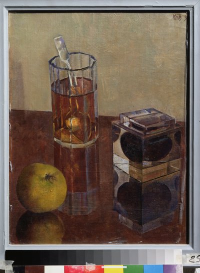 Stilleven met een inktpot door Kuzma Sergeevich Petrov Vodkin