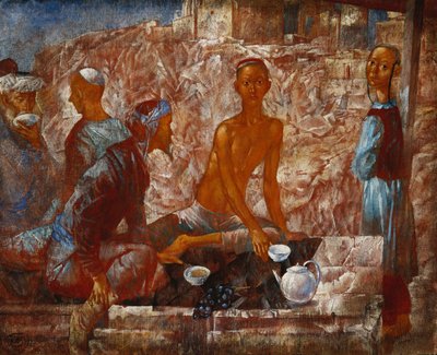 Samarkand Scène door Kuzma Sergeevich Petrov Vodkin