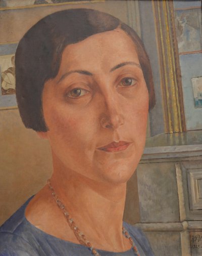 Portret van Salomea Nikolayevna Andronikova 1888-1982 door Kuzma Sergeevich Petrov Vodkin