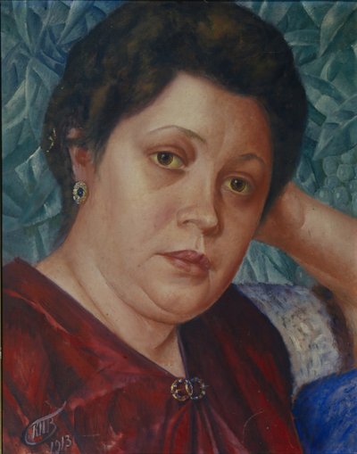 Portret van de operazangeres Vera Petrova-Zvantseva door Kuzma Sergeevich Petrov Vodkin