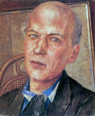 Portret van de dichter Andrei Bely, 1880-1934, 1932 door Kuzma Sergeyevich Petrov Vodkin