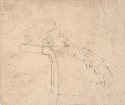 Slapende man op een sofa. Halve figuur door Laurits Andersen Ring