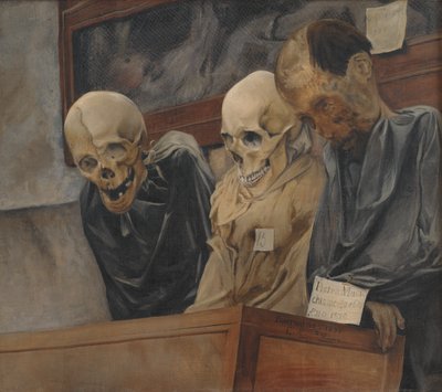 Drie schedels uit Convento dei Cappucini in Palermo door Laurits Andersen Ring
