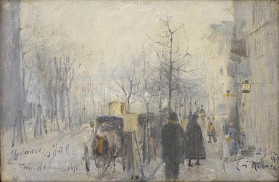 Uitzicht vanuit het raam in Café Osborne op Frederiksberg Allé door Laurits Andersen Ring