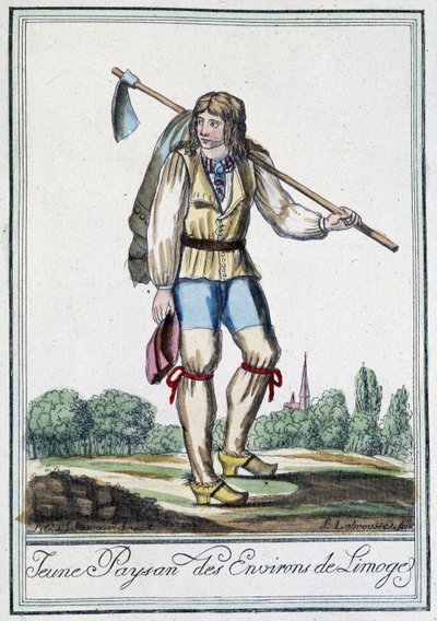 Jonge boer uit de omgeving van Limoges - in "Encyclopedie van Reizen" door J. Grasset St Sauveur, Deron, Parijs door L.F. Labrousse