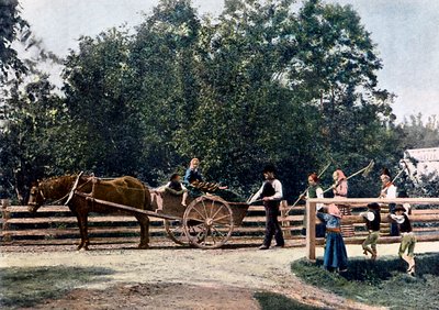 Boeren aan het einde van de oogst, Zweden, c1890 door L Boulanger