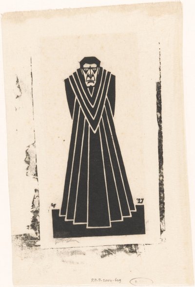 Priester in een toga door L. Fritz (signed by artist)