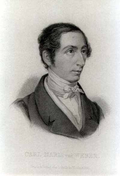 Portret van Carl Maria von Weber, Duitse componist door L. Holle
