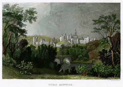 Kasteel Alnwick, Northumberland, 18e-19e eeuw door L Kunstvortag