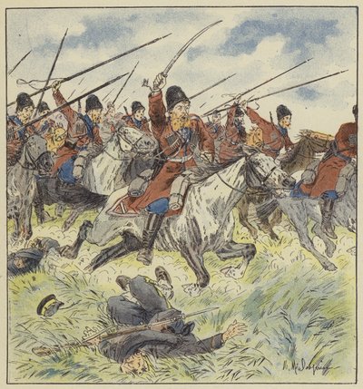 Kozakkenaanval door L. Malespine