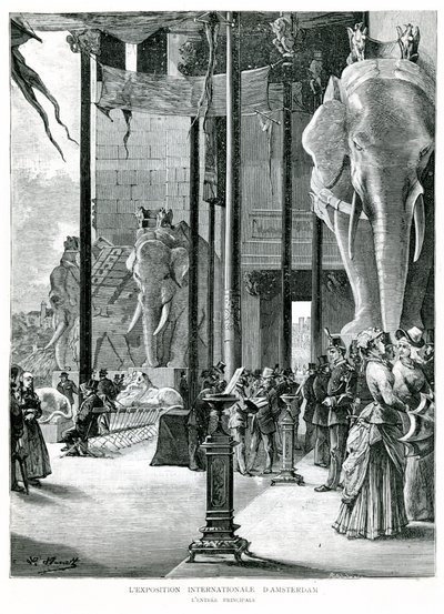 Ingang van de Internationale Tentoonstelling van Amsterdam door L. Mariette