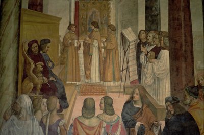 Koor Scène, uit het leven van St. Benedictus door L. Signorelli