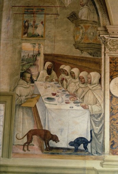 Het Leven van St. Benedictus (detail) door L. and Sodoma, G. Signorelli