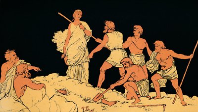 Antigone en het Lichaam van Polynices, 1880 door Lachmann