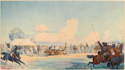 10e Bengal Lancers Tent-pegging competitie door Lady  Butler