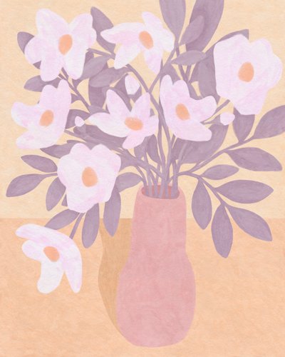 Bloemen in Roze Vaas door Lady Ann de Borja
