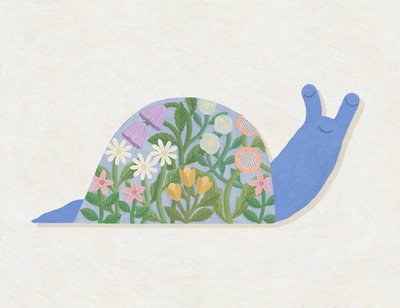 Lentebloemen Slak door Lady Ann de Borja