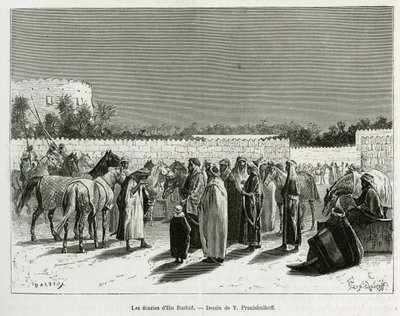 De stallen van de Emir Muhammad Ibn Abdullah Al Rashid, illustratie uit 