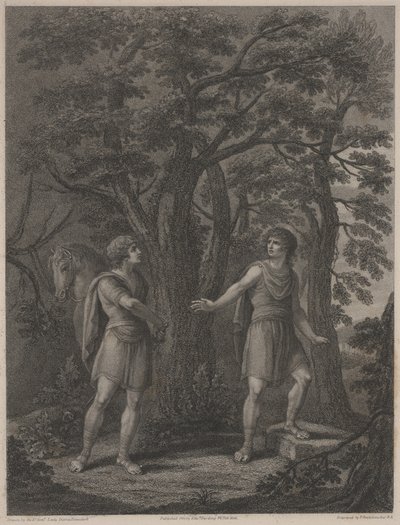 Illustratie uit "Palamon en Arcite", prent gemaakt door Francesco Bartolozzi 1797 door Lady Diana (after) Beauclerk