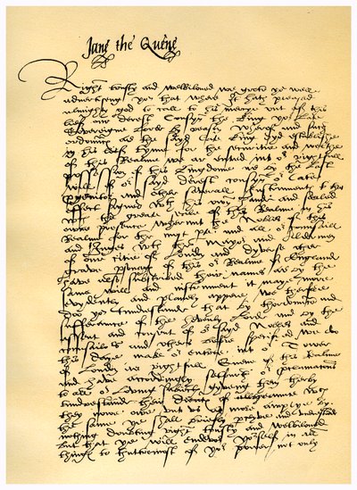 Brief van Lady Jane Grey aan William Parr, 10 juli 1553 door Lady Jane Grey