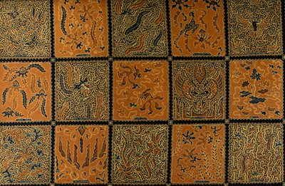 Batik met traditioneel ruitpatroon, Surakarta, Java, Indonesië (detail) door Amadeo (after) Modigliani