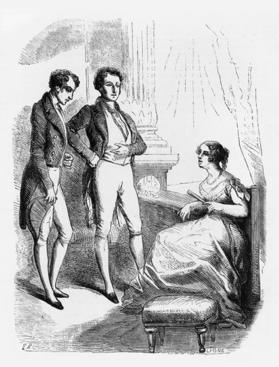 Rastignac geïntroduceerd bij Madame de Nucingen, illustratie uit 