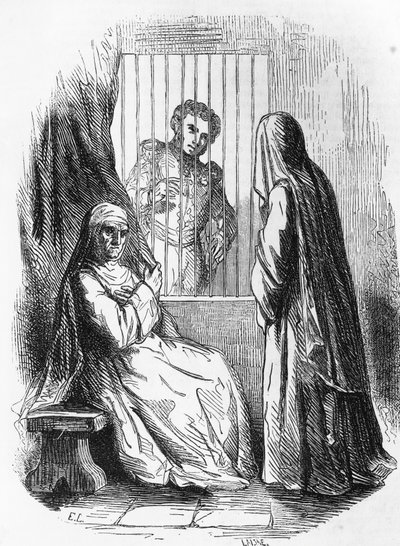 Illustratie voor Hertogin van Langeais, roman van Honoré de Balzac (1799-1850) uit de meerdelige collectie getiteld Human Comedy, gravure door Laisne door Laisne Laisne