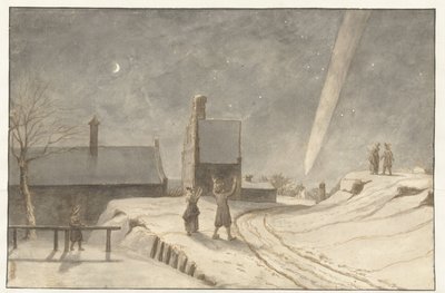Staartster boven Alkmaar, 1681 door Lambert Doomer