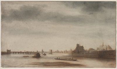 Zicht op Orléans vanaf de Loire door Lambert Doomer