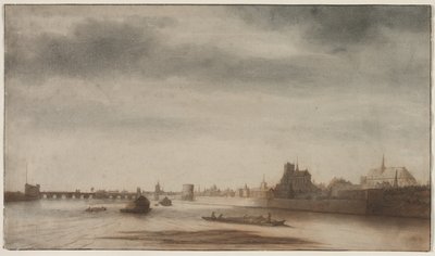 Uitzicht op Orléans vanaf de Loire, c. 1670 door Lambert Doomer