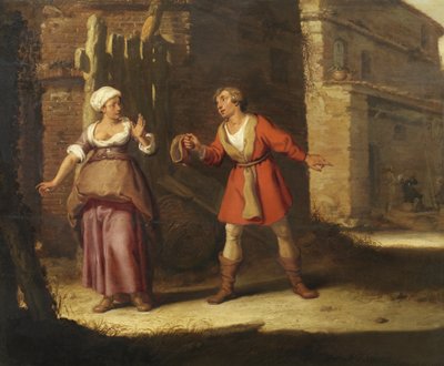 Abigail en Nabal door Lambert Jacobsz.