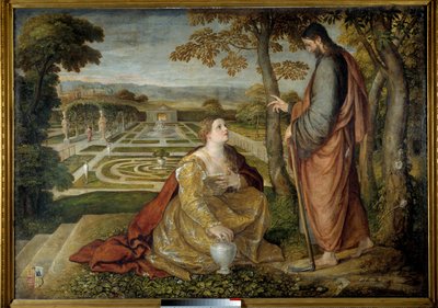 Noli Me Tangere Christus en Maria Magdalena door Lambert Sustris