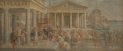 De koningin van Sheba voor koning Salomo, ca. 1545 door Lambert Sustris