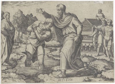 Doop van de Ethiopische kamerling door Filippus door Lambertus Suavius (attributed to)