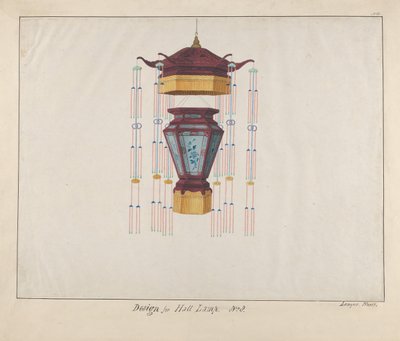 Ontwerp voor een hal lamp, ca. 1800-1810 door Lamqua
