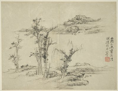 Landschap in de Stijl van Oude Meesters: naar Ni Zan (1301-1374) door Lan Ying