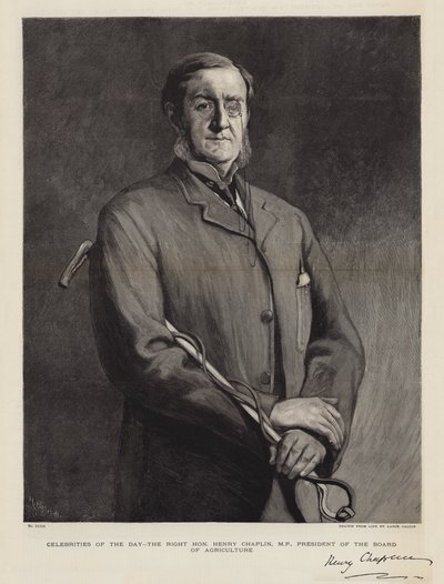 Beroemdheden van de dag, de Eerwaarde Henry Chaplin, MP, President van de Landbouwraad door Lance Calkin