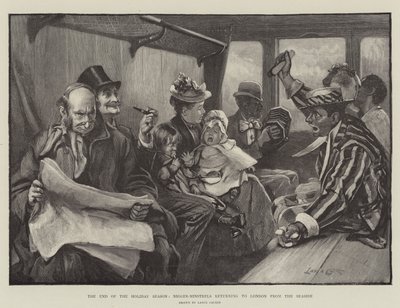 Het einde van het vakantieseizoen, Nigger-Minstrels keren terug naar Londen vanaf de kust door Lance Calkin